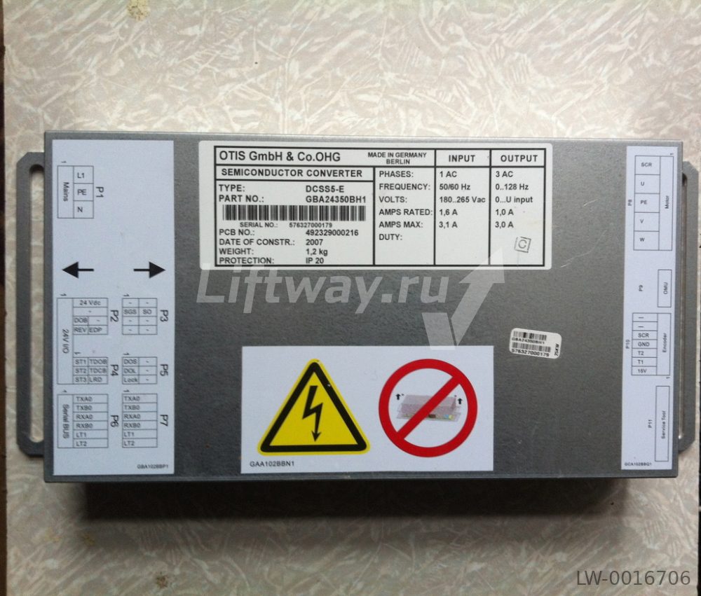 КОНТРОЛЛЕР ПРИВОДА ДВЕРЕЙ DCSS5-E OTIS(ОТИС) GBA24350BH1, GCA24350BH10