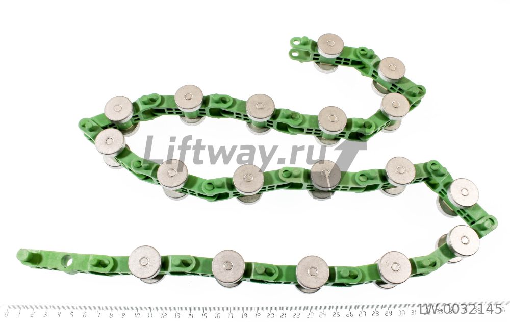 Роликовая цепь огибного участка балюстрады эскалатора SJEC (19 пар подшипников)