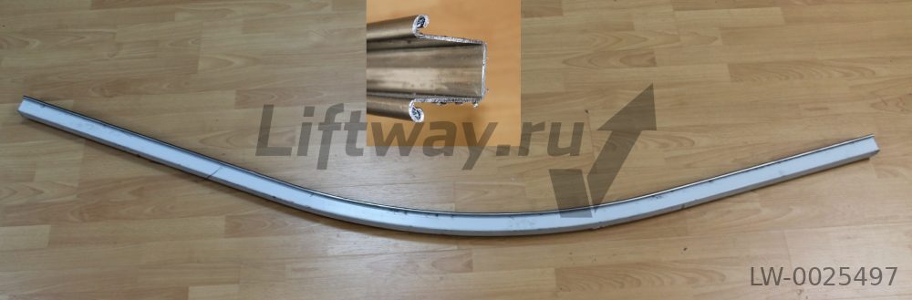 Направляющая поручня НИЖНЯЯ Thyssen Velino 55,5х38мм 35град L=2400мм (прям участки 760мм и 730мм)