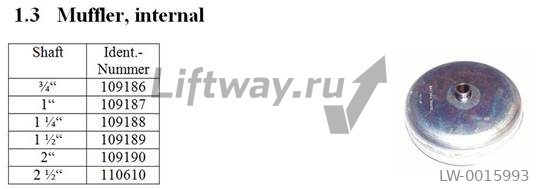 Демпфер гидравлический R 1 1/2" для гидробака ALGI встроенный в сборе