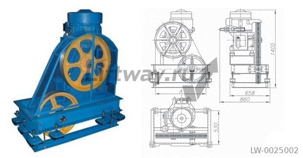 Лебедка Отис 13VTR-M (B10) левая, 630 кг, 0.5м/с, 5кВт, 1:1
