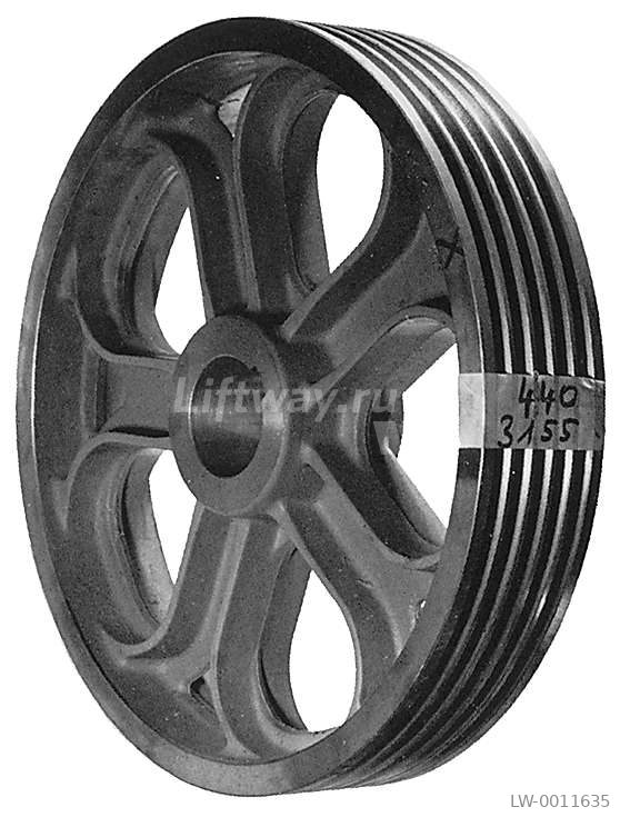 КВШ Schindler DD=570 х120mm ZZR=5 DZ=11mm для W163 и W200 (ступица 120мм) вал d=90mm H7