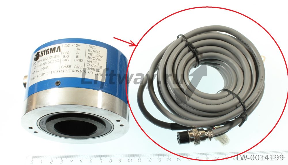 Кабель тахометра (энкодера) лифта MH100-40-1024BO3 (PKT1040-1024-С15С)