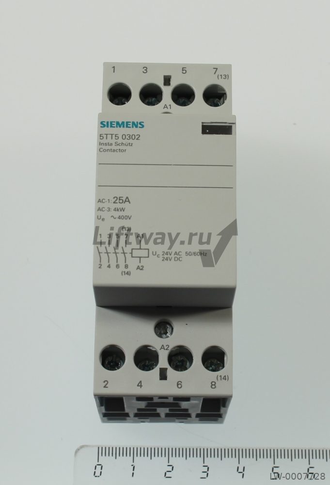 Контактор 4NO для AC 230/400V 25A катушка AC/DC24V