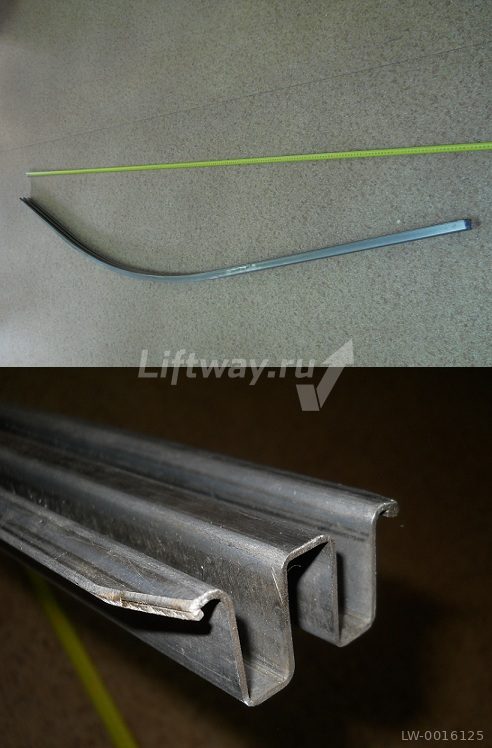 Направляющая поручня балюстрады нижний переходный участок L=2098мм 35 градусов