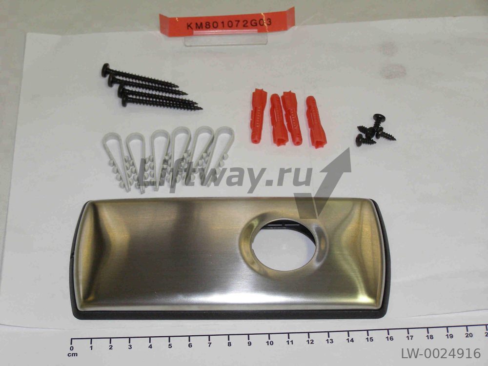 Крышка вызывного поста Kone KSL420x470 1 отв Квадратные без лого