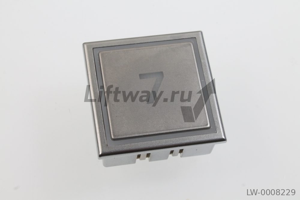 Кнопка приказа "7" Thyssen TK красная подсветка (разъем 6 pin)