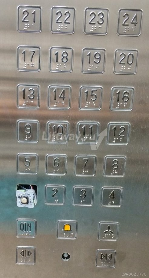 Кнопка приказа "10" тип A4N11286 с браилем (24В, квадр, красн подсв, тактиль знак,разъем под винт)