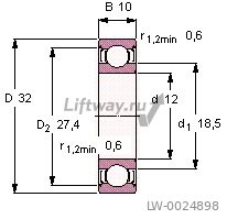 Подшипник 6201-2Z