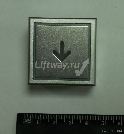Кнопка "ВНИЗ" Thyssen KT40 STEP C 40х40мм Голубая подсветка