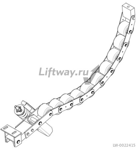 Прижимная роликовая цепь поручня эскалатора 513NPE 10 роликов (ПРАВАЯ)
