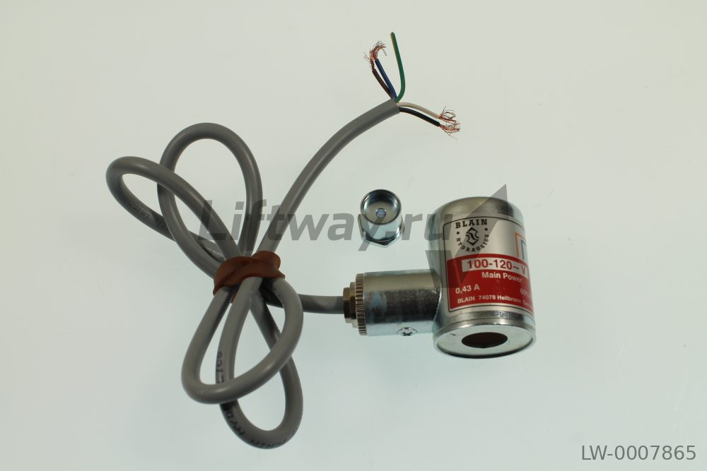 Клапан (соленоид) 12V DC/110V AC аварийного опускания лифта (гидравлическая станция BLAIN EV)