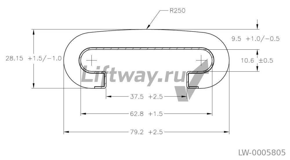 Поручень черный Kone ECO3000, БЕЛОЕ внутреннее покрытие (Производство SEMPERIT) L= 27.3 m.