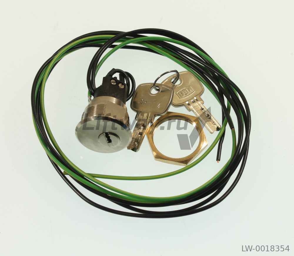 Ключевина COP/LOP SH4 250V (шлифов. хром ) с 2-мя ключами SH4, вынимаемый ключ